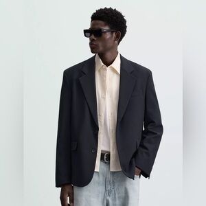 NWT Men's Zara NAVY BLUE Comfort Suit Blazer Jacket US Sizes 34 36 38 40 44